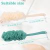 4Pack Back Scrubber for Shower Loofah with Long Handle, Shower Brush for Body, 17 Loofah on a Stick for Men Women Bathing Accessories, Scrubber Sponge for Exfoliating Bath Brushes (Beige & Green) view 3
