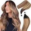 DIYOMO I Tip Hair Extensions - Human Hair,Naturl Black to Chestnut Brown Mixed with Platinum Blonde 22 Inch For Women Soft & Natural Itip Human Hair Extensions 50g 50s view 1