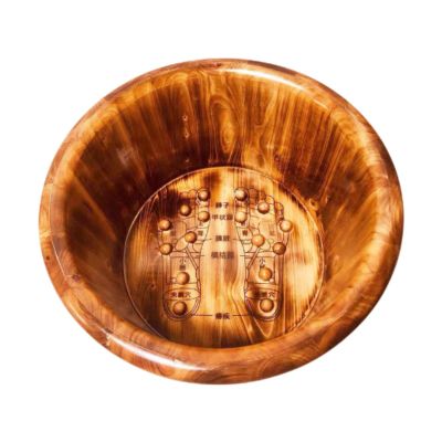 ChuYiElegance Wooden Foot Bath Bucket for Home Spa Experience, 30cmx37cm