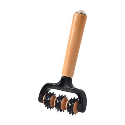 ChuYiElegance T Shape Massager Body and Face Roller with Handle for Meridian, Black