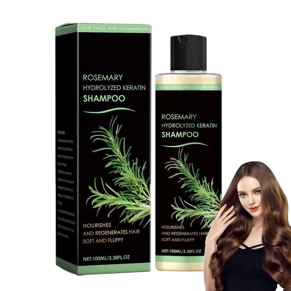 Hair Growth Shampoo, Rosemary Hydrolyzed Keratin Shampoo, Rosemary Shampoo For Hair Growth, Organic Rosemary Shampoo, Hair Thickening Shampoo For Men And Women (1pcs)