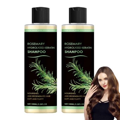 NinthAvenue Basics Rosemary Hydrolyzed Keratin Shampoo, Hair Growth & Thickening, Organic, Suitable for All Hair Types (2pcs)