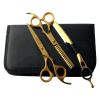 5.5 Inch Hair Cutting Scissors Thinning Shears Kit Stainless Steel Barber Scissors Set for Hairdresser Haircut Hairdressing,Brown,6.5 inch (Blue 6.75 Inch) view 1