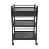 Salon Trolley Cart with Drawer - 3 Tier Storage Cart with 4 Universal Wheels and Lock, Rolling Hairdressing Salon Cart for Spa, Beauty Salon, Barber Shop and Nail Salon (Black) view 1