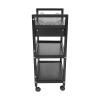Salon Trolley Cart with Drawer - 3 Tier Storage Cart with 4 Universal Wheels and Lock, Rolling Hairdressing Salon Cart for Spa, Beauty Salon, Barber Shop and Nail Salon (Black) view 4