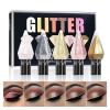 MooGlamor 6 Pcs Liquid Glitter Eyeshadow Set Colorful Eyeliner with Long-Lasting and Waterproof Shinning Eye Shadow Gift for Women Eye Makeup(Diamond A) view 1