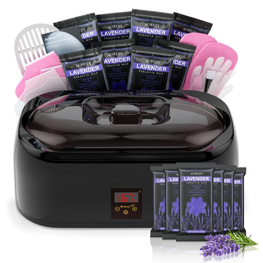 Achzzy 4000ml Paraffin Wax Machine for Hand and Feet - Professional Wax Warmer with 200W Thermal Core, LED Real-time Temp Control & 167F Rapid Melting, Intense Hydration with Hand Wax Paraffin Bath