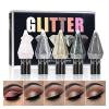 MooGlamor 6 Pcs Liquid Glitter Eyeshadow Set Colorful Eyeliner with Long-Lasting and Waterproof Shinning Eye Shadow Gift for Women Eye Makeup(Diamond B) view 1
