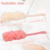 4Pack Back Scrubber for Shower Loofah with Long Handle, Shower Brush for Body, 17 Loofah on a Stick for Men Women Bathing Accessories, Scrubber Sponge for Exfoliating Bath Brushes (Beige & Pink) view 3
