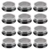 12 Pieces 3 Gram Plastic Cosmetic Containers Nail Art Accessory Storage Organizer Nail Glitter Storage Box for Nail Art Accessory Powder Glitter Rhinestones, Black Box with Clear Lid view 1