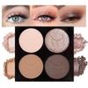 evpct Nude Brown Eyeshadow Quad Palette, Bright Nude Champagne Gold Brown Cocoa Glitter Metallic Shimmer Matte High Pigment Mini Eye Shadow Palette Makeup for older Women, Travel Size Built in Mirror view 1