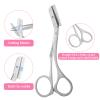 JIEYAO Eyebrow Trimmer Scissors with Comb, Stainless Steel Eyebrow Grooming Scissors with Brush for Women Men Brow Trimmer Scissors for Precise Eyebrow Shaping view 3