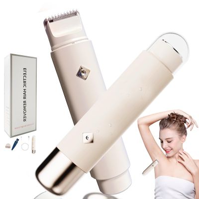 ZTIKSNYU Bikini Trimmer for Women 2 in 1 Beauty Hair Shaver Underarm Women's Body Leg Arm Face Shavers Razor for Travel Cordless - White