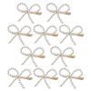 10PCS Pearl Bow Hair Clips, Elegant Bow Hair Pins, Non-Slip Duckbill Hair Clips, Golden Decorative Pearl Bobby Pins, Cute Hair Barrettes Accessories for Women. view 1