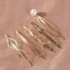 32PCS Golden Bobby Hair Clips, Elegant Hair Barrettes, Decorative Pearl Hair Pins, Metal Hair Pins, Stylish Hair Accessories for Women Bridal, Golden Weddings Hair Accessories. view 4