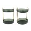 2 Tier Makeup Organizer Rack, 360 Deg Rotation Skin Care Organizer Transparent Space Saving Cosmetic Countertop Organizer Cosmetic Storage Holder for Bedroom Bathroom (Green) view 4