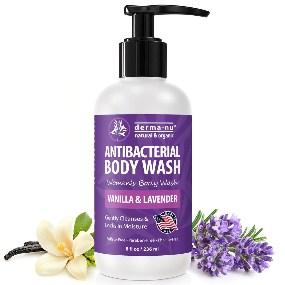 Antibacterial Body Wash for Women  Tea Tree Body Wash for Jock Itch, Athletes Foot, Eczema & Back Acne  Deep Cleansing & Nourishing  Relaxing Lavender & Vanilla Scent Safe for All Skin Types 8oz