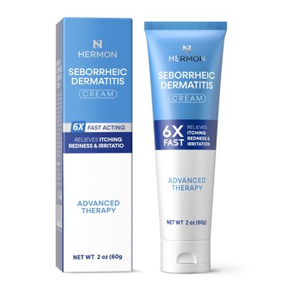 Hermon Seborrheic Dermatitis Scalp Treatment Cream: Soothing Itching Redness Scaling of Seborrheic Dermatitis - Fast-Acting Anti-Itch Ointment for Scalp Face Chest and Body for Men and Women 1 Pack