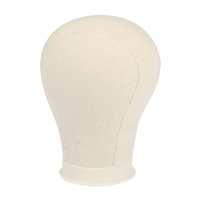 NinthAvenue Basics Canvas Mannequin Head Canvas Block Head Wig Holder Model Multifunctional Hairpieces Display Head Wig Head for Hats Caps Scarf, 22in