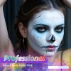 YBUETE 2Pcs Face Body Paint, Professional Paint for Halloween Cosplay Costume Party, Full-coverage Multi-Color Cream Makeup Body Paint for Adults Halloween Cosplay SFX Makeup Paint (White+Light Blue) view 2
