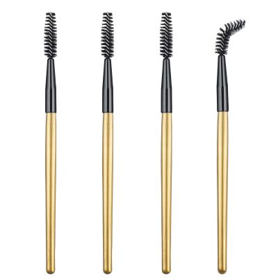 4Pcs Mascara Brush Wands Makeup Lash Spoolies Eyelash Eyebrow Brushes Spooly Applicators for Extensions Reusable(Gold)