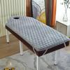 Gray(t),180 * 60cm,LDLCYCN Massage Table Topper Memory Foam Thick 7Cm(2.8In) Massage Bed Mattress Topper Spa Massage Table Pad with Face Hole Non-Slip Lash Bed Cushion Round/Trapezoidal Head view 1