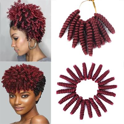 Haolocs 3 Packs Saniay Curl Crochet Braids Short Crochet Braiding Bouncy Twist Spiral Curls Jamaican Twist Hair Extensions 20 Strands/Pack (Bug, 6 * 10 inch)