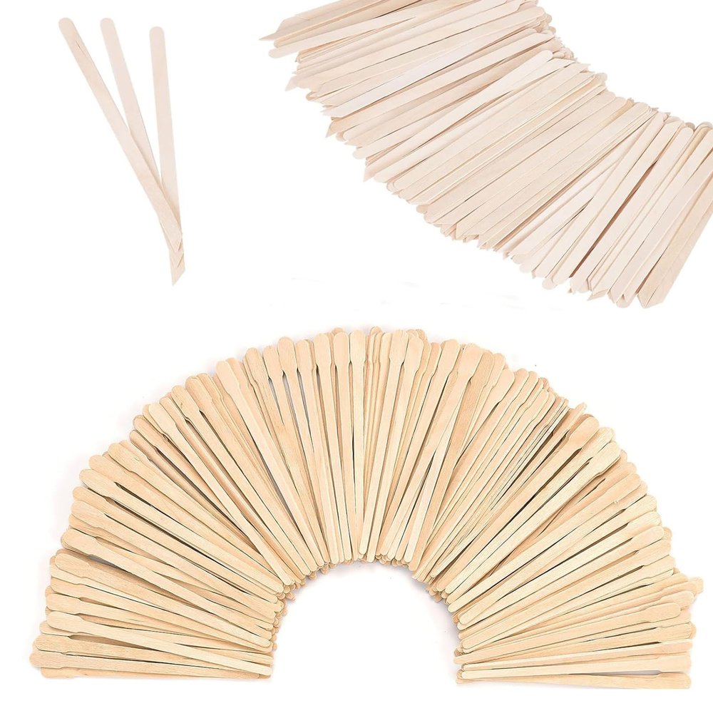1200 Pcs Wooden Eyebrow Waxing Sticks with Handle and 1200Pcs Wooden Wax Sticks (Slanted Handle)