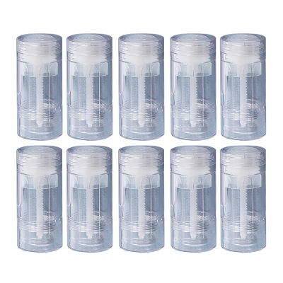 10Pcs 15/30/50G Empty Deodorant Container, DIY Sunscreen Refillable Bottle Reusable Twist-up Bottom Filling Stick Plastic Cosmetic Lip Balm Tube (Clean - 50g)
