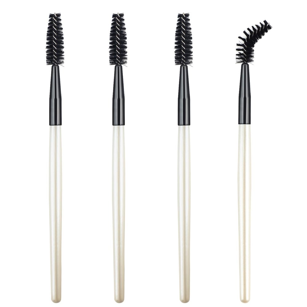4Pcs Mascara Brush Wands Makeup Lash Spoolies Eyelash Eyebrow Brushes Spooly Applicators for Extensions Reusable(White)