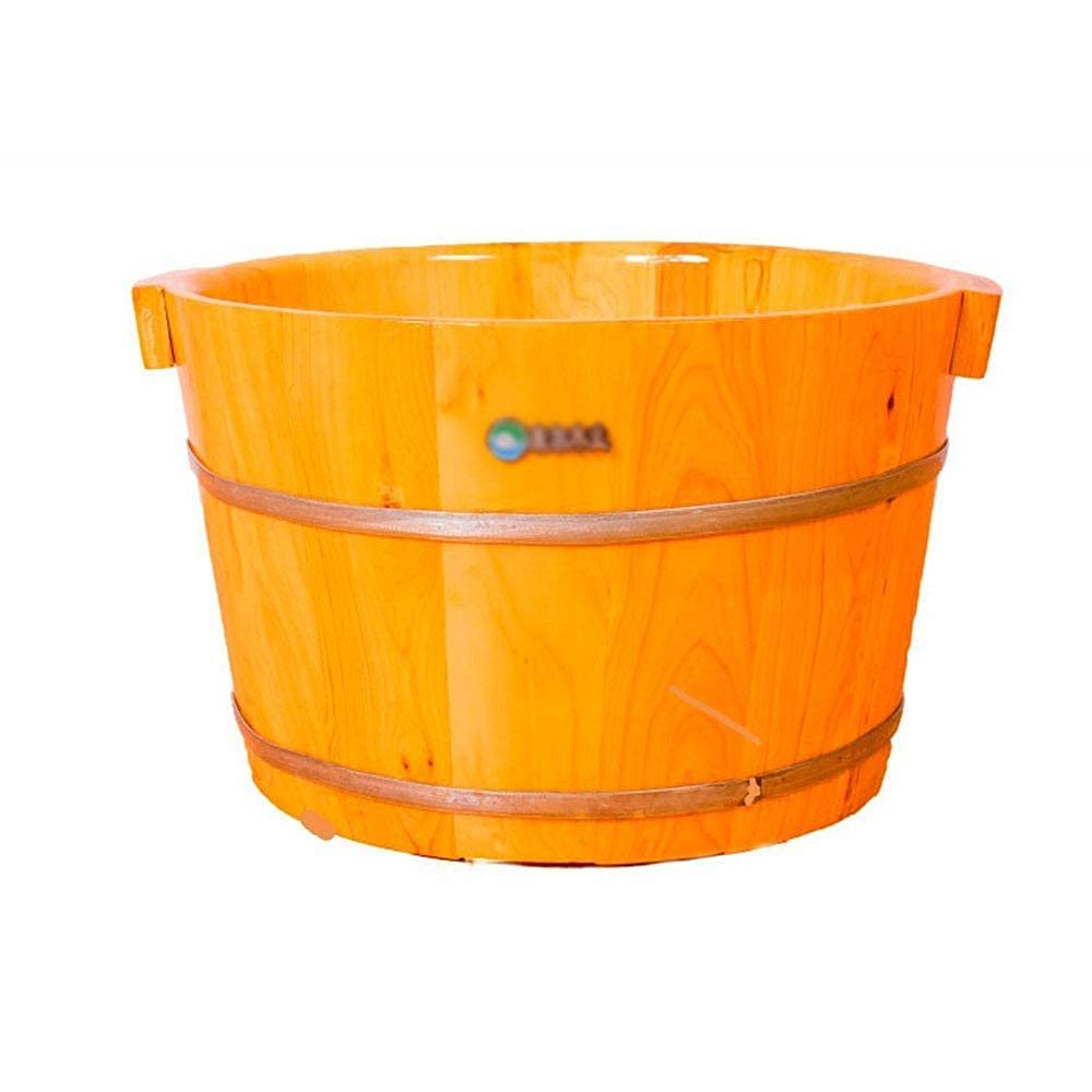Natural Wooden Footbath Bucket,Elderly Bathroom Foot Bath Barrel,Household Thick Insulation Foot Bath,Solid Wood Portable Foot Bath Bowl,Natural Thicken Foot Basin,Household Sleep,Improve