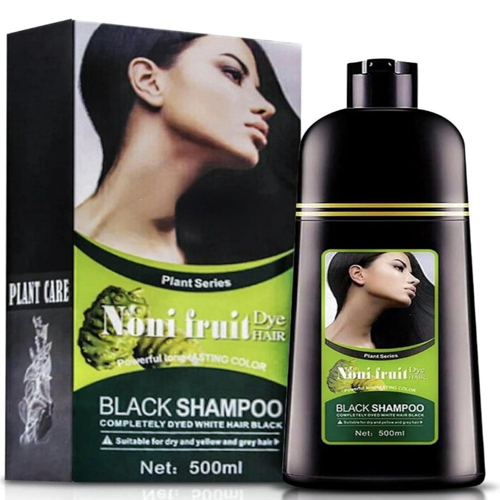 ABBASI & CO NONI Black Hair Dye Shampoo  Instant Color with 100% Gray Coverage for Men & Women  Natural Herbal Formula  Easy To Use  Champ para Cana (500ml)