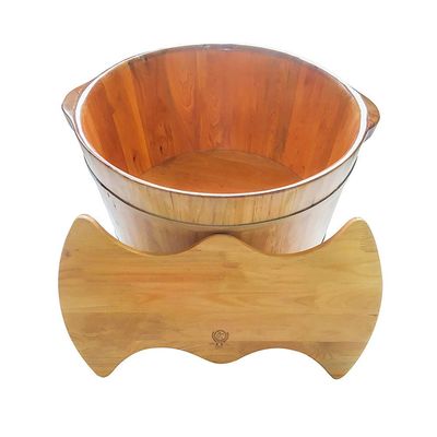 Wooden Footbath Bucket,Beauty Salon Cedar Wood Foot Bucket, Thickened and Widened Foot Bath Bowl for 2 Persons, Portable Foot Bath Bowl with Lid, Solid Wood Natural Foot