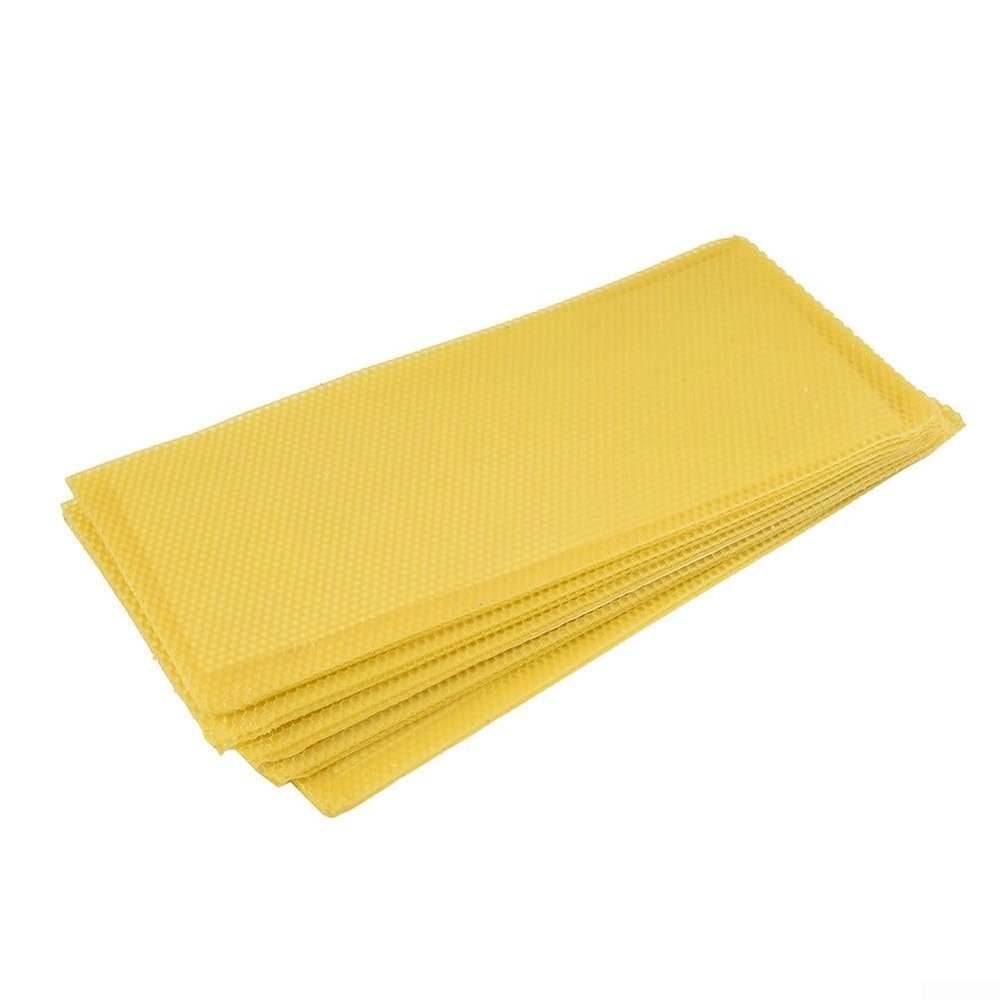 Beeswax Comb Foundation, Beehive Waxed Coated Foundation Sheet, 200 * 415mm(10Pcs)
