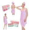 1Set Microfiber Bath Caps And Wearable Camisole Towel Set For Quick Drying And Comfort view 1