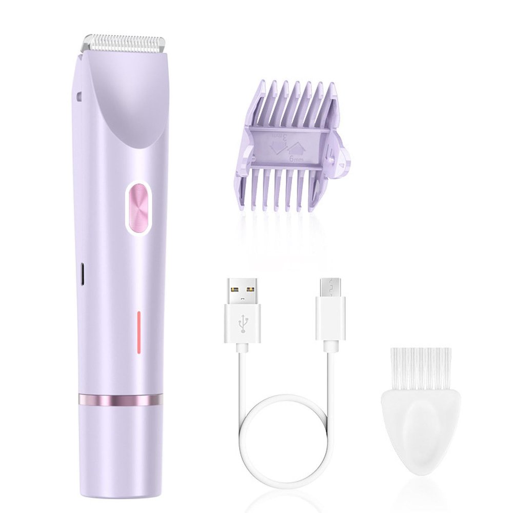 (2SETS) 2 in 1 Dual-Head Women's Trimmer Painless Bikini & Body Hair Remover, Waterproof Electric Shaver for Sensitive Skin, Cordless & Rechargeable