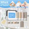 16Pack Travel Bottles for Toiletries, TSA Approved Travel Size Toiletries Containers Set, Silicone Leak Proof Refillable Bottles Elastic Sleeves Creams Jars Accessories Kit W/Clear Bag (Cream) view 3