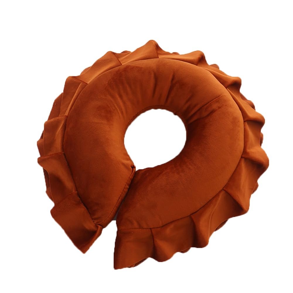 Beauty Salon Massage Head Pillow U Shaped Head Pillow Memory Foam Face Down Massage Pillow Soft Face Cradle Cushion (Dark Orange)