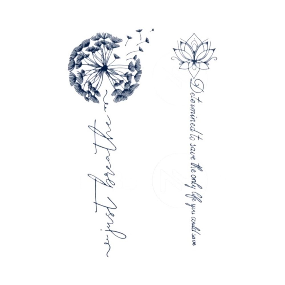 2 pieces herbal tattoo sticker juice waterproof lasting female, semi-permanent wash does not fall off non-reflective