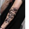 2 pieces tattoo stickers herbal semi-permanent male, waterproof long-lasting English juice senior feeling flower arm simulation stickers view 1