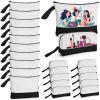 20 Pcs Canvas Makeup Bag with Bottom, 12oz Cotton Cosmetic Bag Set Bulk Multi-Purpose DIY Heat Transfer Makeup Bags with Black Zipper for Bridesmaid Makeup Bag Travel Toiletry Pouch Storage, Christmas view 1