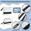 20 Pcs Canvas Makeup Bag with Bottom, 12oz Cotton Cosmetic Bag Set Bulk Multi-Purpose DIY Heat Transfer Makeup Bags with Black Zipper for Bridesmaid Makeup Bag Travel Toiletry Pouch Storage, Christmas view 2