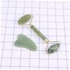 EXAOMBLE 2pcs Jade Beauty Device Jade Roller Face Gua Sha Face Massager Skincare Tools Massaging Tool Set view 4
