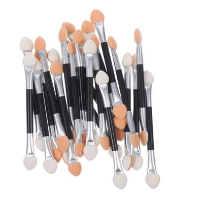 HAKIDZEL 24pcs Dual Sided Makeup Sponge Sticks for Eye Shadow Face Disposable Applicators Brush Eyeshadow Random Color