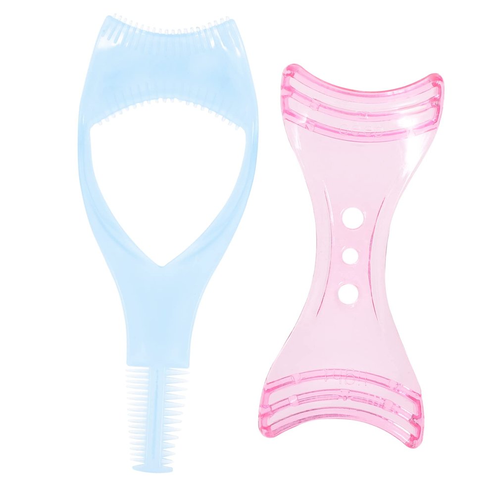 HAKIDZEL 2pcs Eyelash Aid Brush Comb Makeup Applicator Template Eyeliner Brush Stencil Tool for Natural Eyelash Application