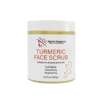 BelleVita Turmeric Face and Body Scrub- Exfoliating brightening scrub with natural ingredients for glowing skin, Even tone and smooth texture.