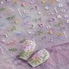 Flower Nail Stickers Summer Floral Leaf Plant 5D Embossed Nail Decals Spring Floral Nail Art Supplies Self-Adhesive Nail Art Design Flowers Stickers for Nails Art Decoration for Women view 1