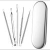 Blackhead Removal Tool Set  5 Pcs Stainless Steel Extractor Kit with Anti-Slip Grip  Professional Pimple, Acne, and Blemish Remover  with Elegant Carrying Case view 1