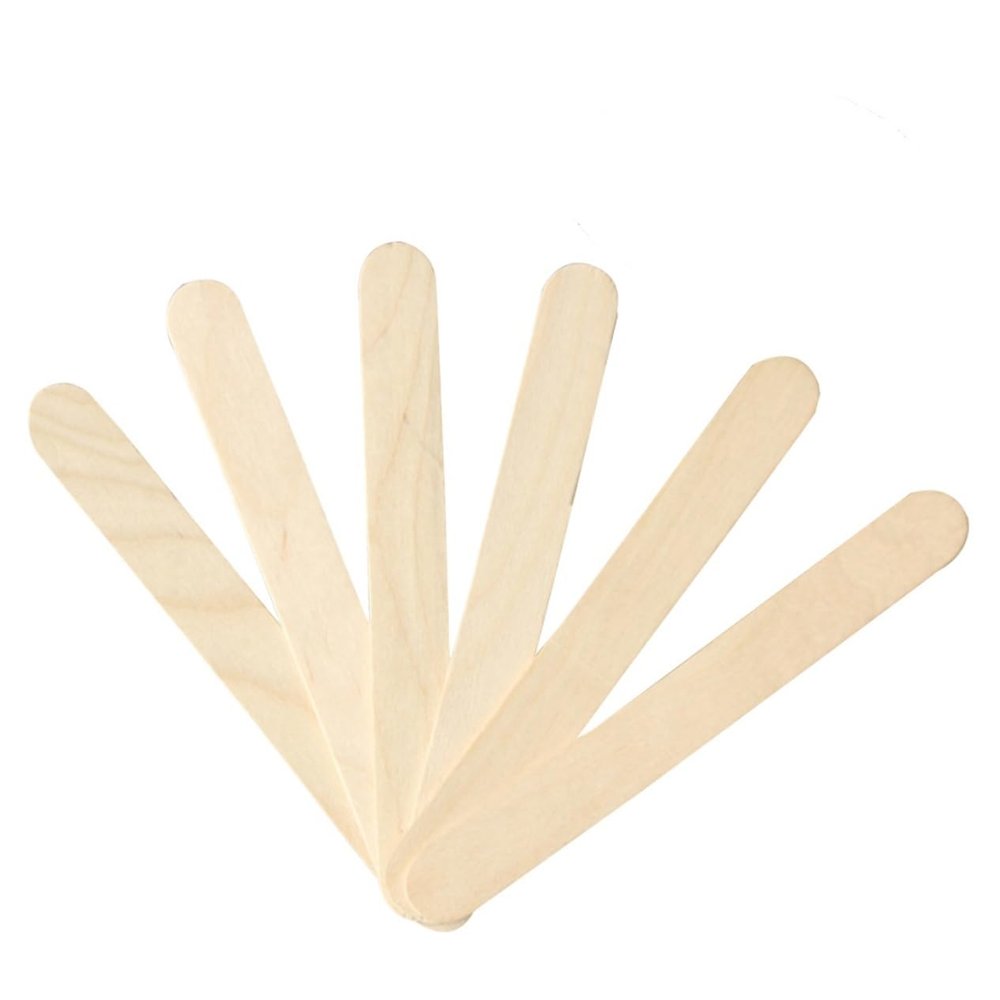 Didiseaon 100pcs Wooden Waxing Spatulas Disposable Tongue Depressors for Hair Removal for Salon and Home Use Safe and Odorless Rounded Ends for Comfort