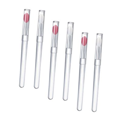 BELLIFFY 6pcs Portable Silicone Lip Brush Lids Lipstick Applicator for Application for Daily and